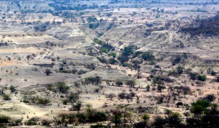 An aerial view of a landscape.