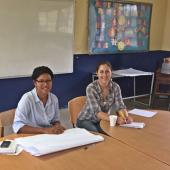 Alicia Entem (r) and Guillermina De Gracia (l) at a focus group session in El Giral, Panama. Photo credit Vic Adamowicz.