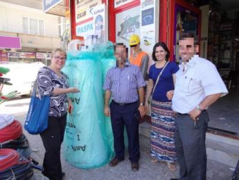 Buying emergency packing supplies. Photo credit Corine Wegener.