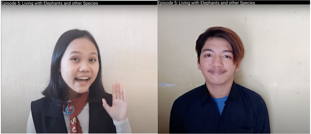 Two Indonesian students asking questions.