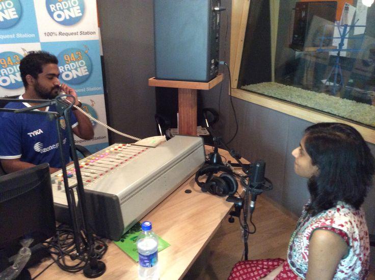 RJ Vikram of Radio One interviews Smithsonian Asian Pacific American Center Curator Masum Momaya, Chennai, India, November 2014. Photo Credit U.S. Consulate, Chennai