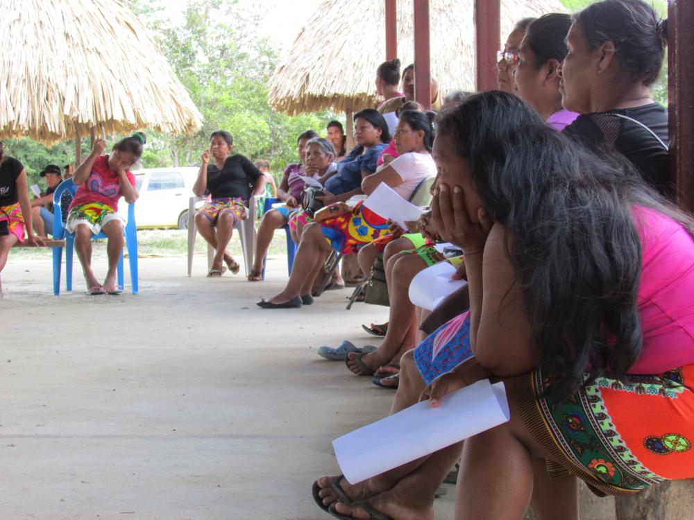 Emberá women at a land use planning meeting led by Mateo-Vega